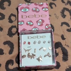 Bebe Pink and Gold Earring Set